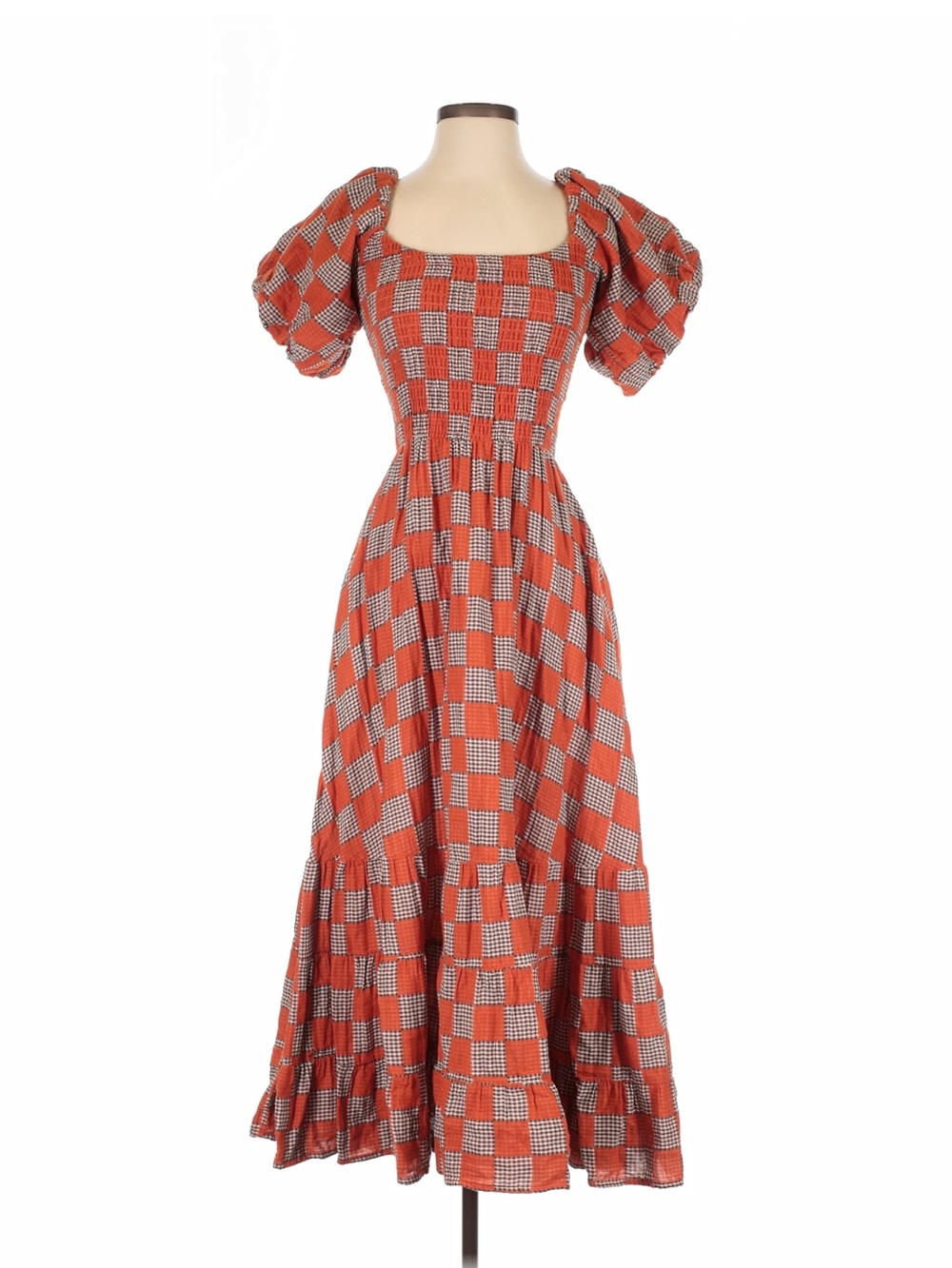 Fashion Brand Company Chess Checkers Puff Sleeve Gown size xxs to xs